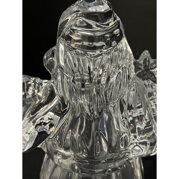 Vtg Santa 24% Lead Crystal Glass Candleholder Taper Figurine 7.5" Made in USA - Picture 10 of 13